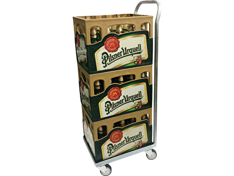 Ocelový vozík na přepravky pivních lahví